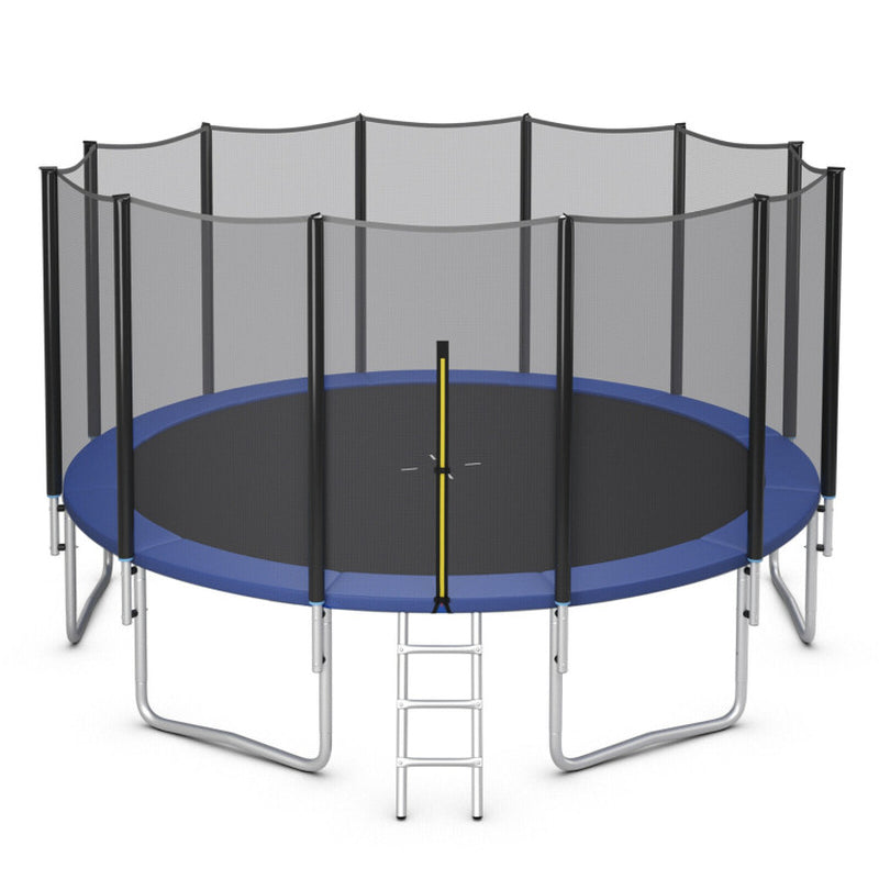 8/10/12/14/15/16 Feet Outdoor Trampoline Bounce Combo with Safety Closure Net Ladder