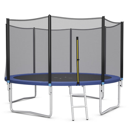 8/10/12/14/15/16 Feet Outdoor Trampoline Bounce Combo with Safety Closure Net Ladder