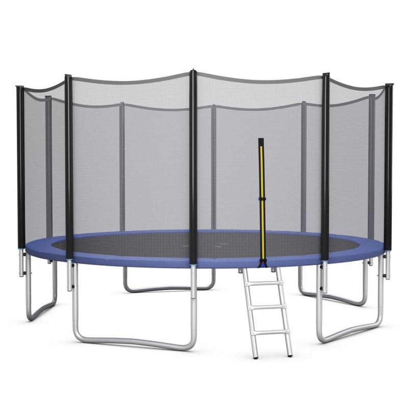 8/10/12/14/15/16 Feet Outdoor Trampoline Bounce Combo with Safety Closure Net Ladder