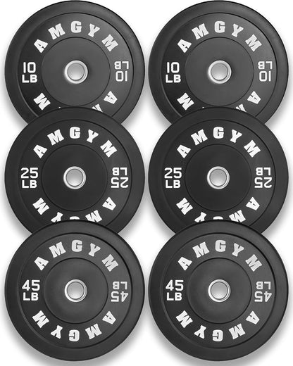 LB Bumper Plates Olympic Weight Plates, Bumper Weight Plates, Steel Insert, Strength Training